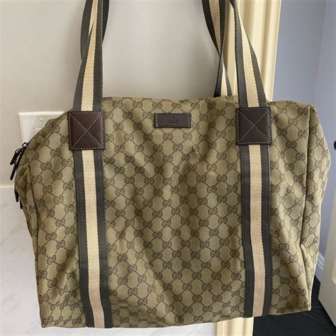 gucci canvas travel bag|authentic Gucci canvas bag.